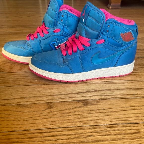 Air Jordan 1 High Strap GS - Blue - Pink - White - Picture 4 of 6